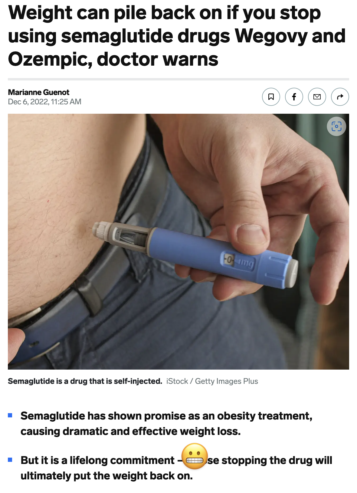 Weight can pile back on after semaglutide